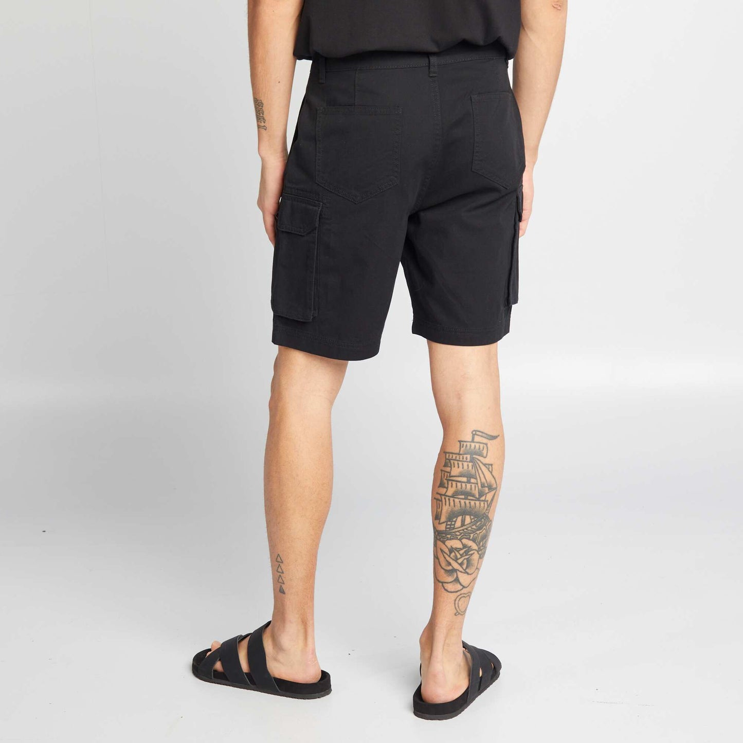 Chino shorts with side pockets BLACK