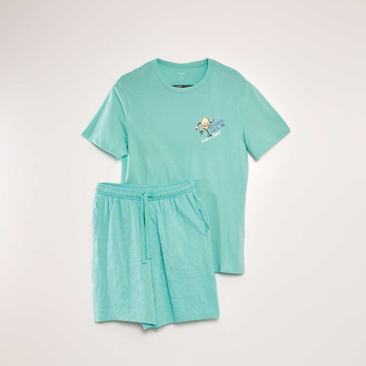 T-shirt and shorts pyjama set - 2-piece set GREEN