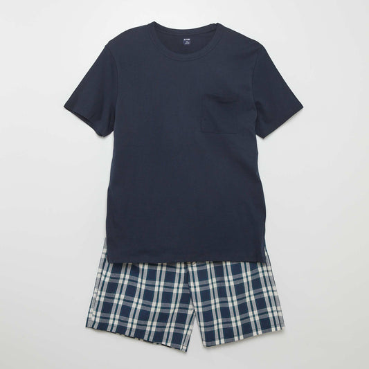 Short pyjamas - T-shirt + shorts set - 2-piece set BLUE