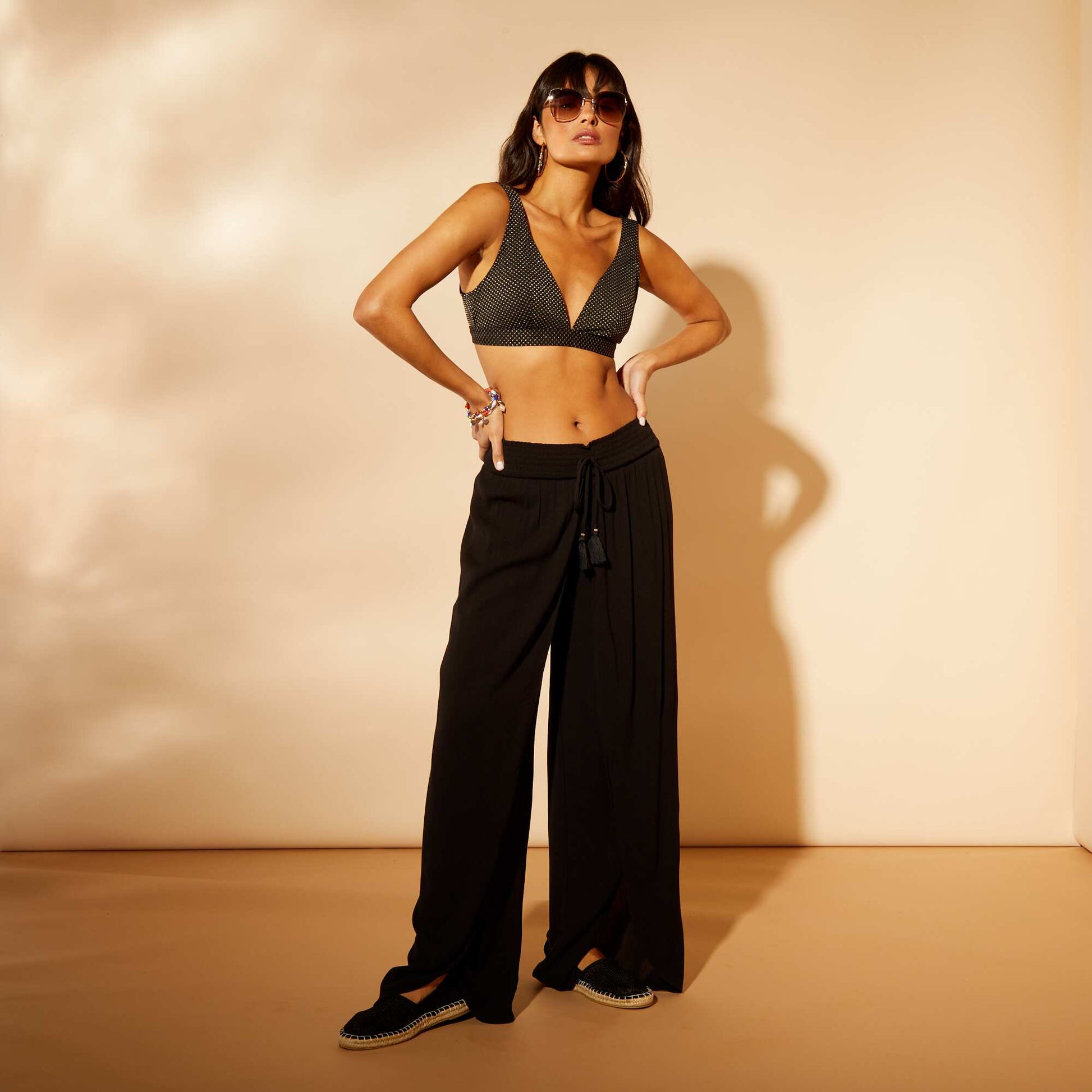 Biki bralette with wide straps BLACK