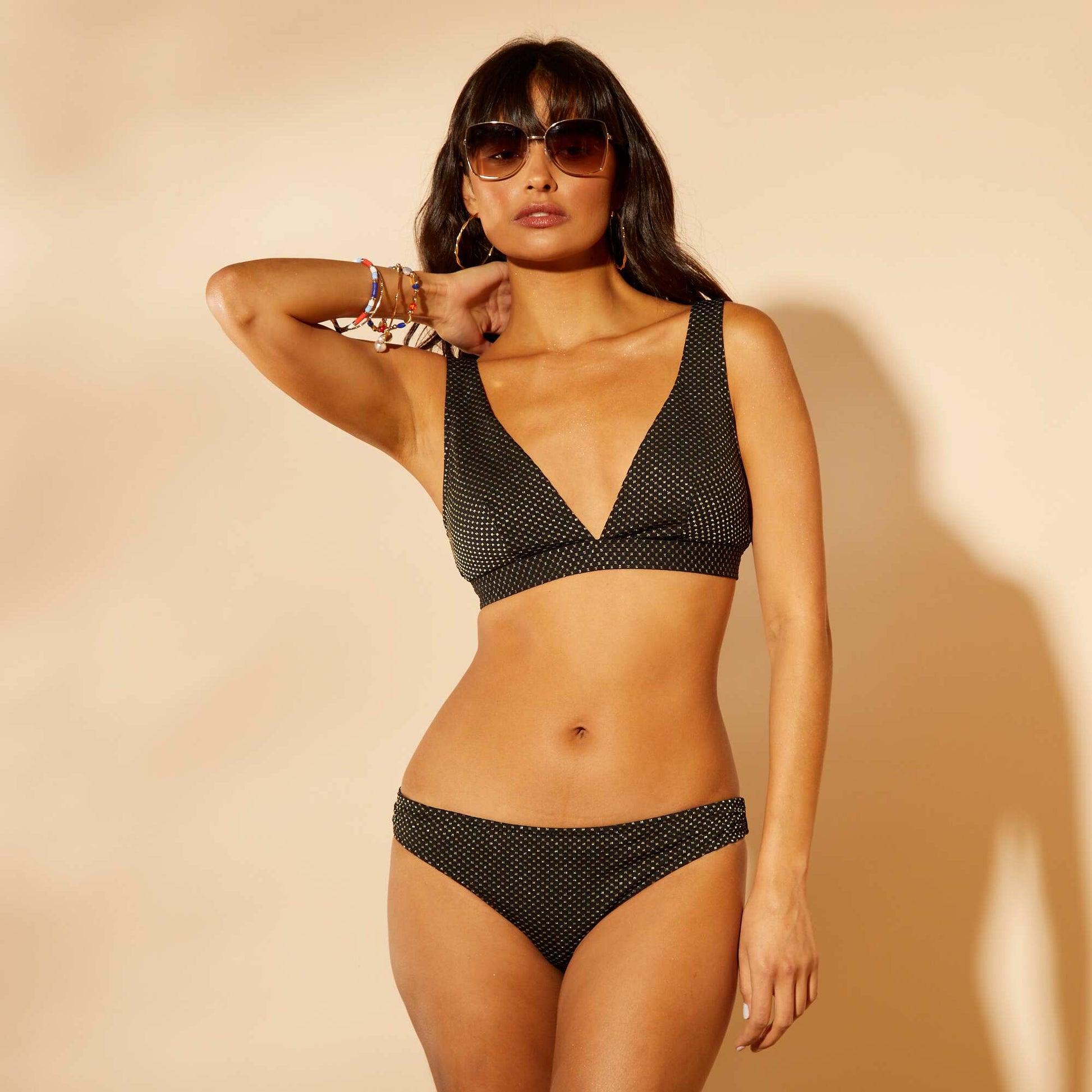 Biki bralette with wide straps BLACK