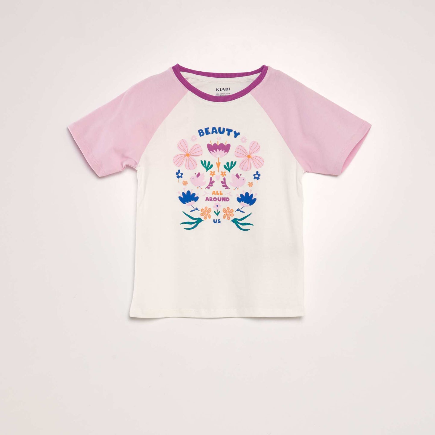 Round-neck cotton T-shirt WHITE