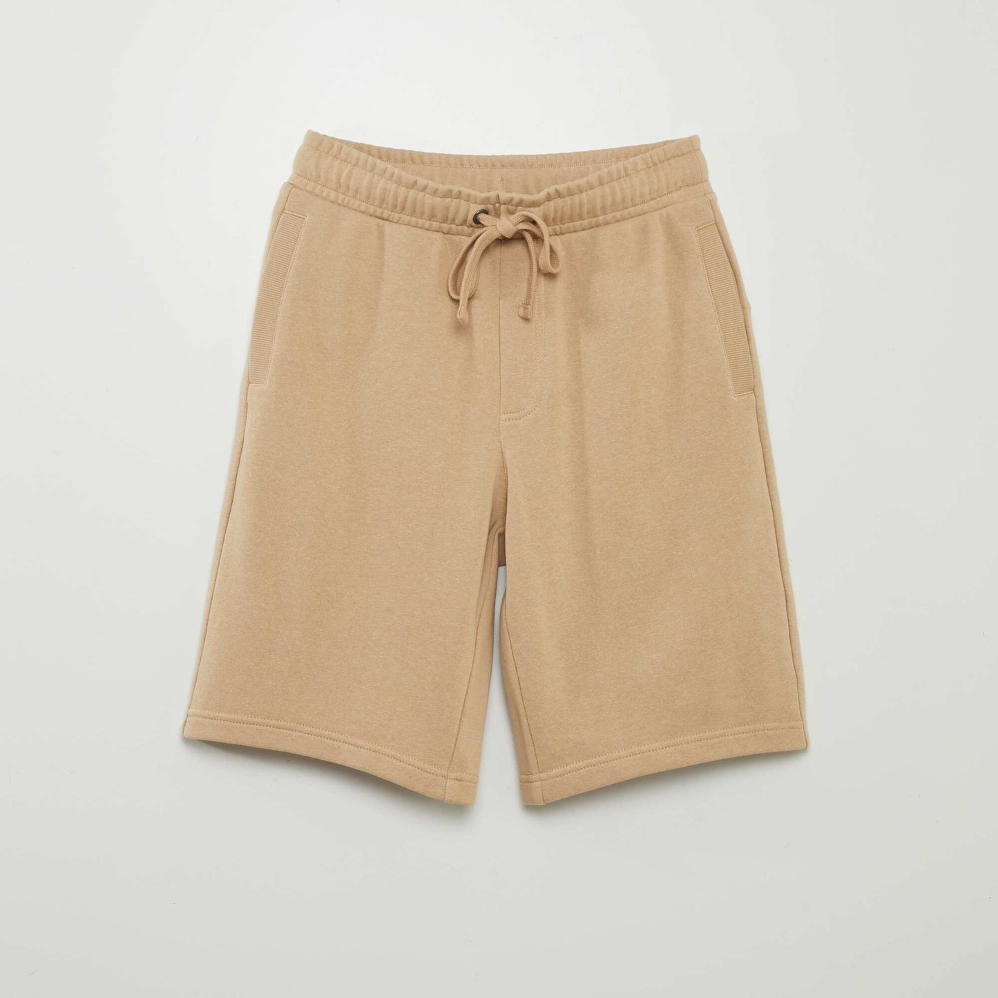 Plain lightweight sweatshirt fabric shorts BEIGE