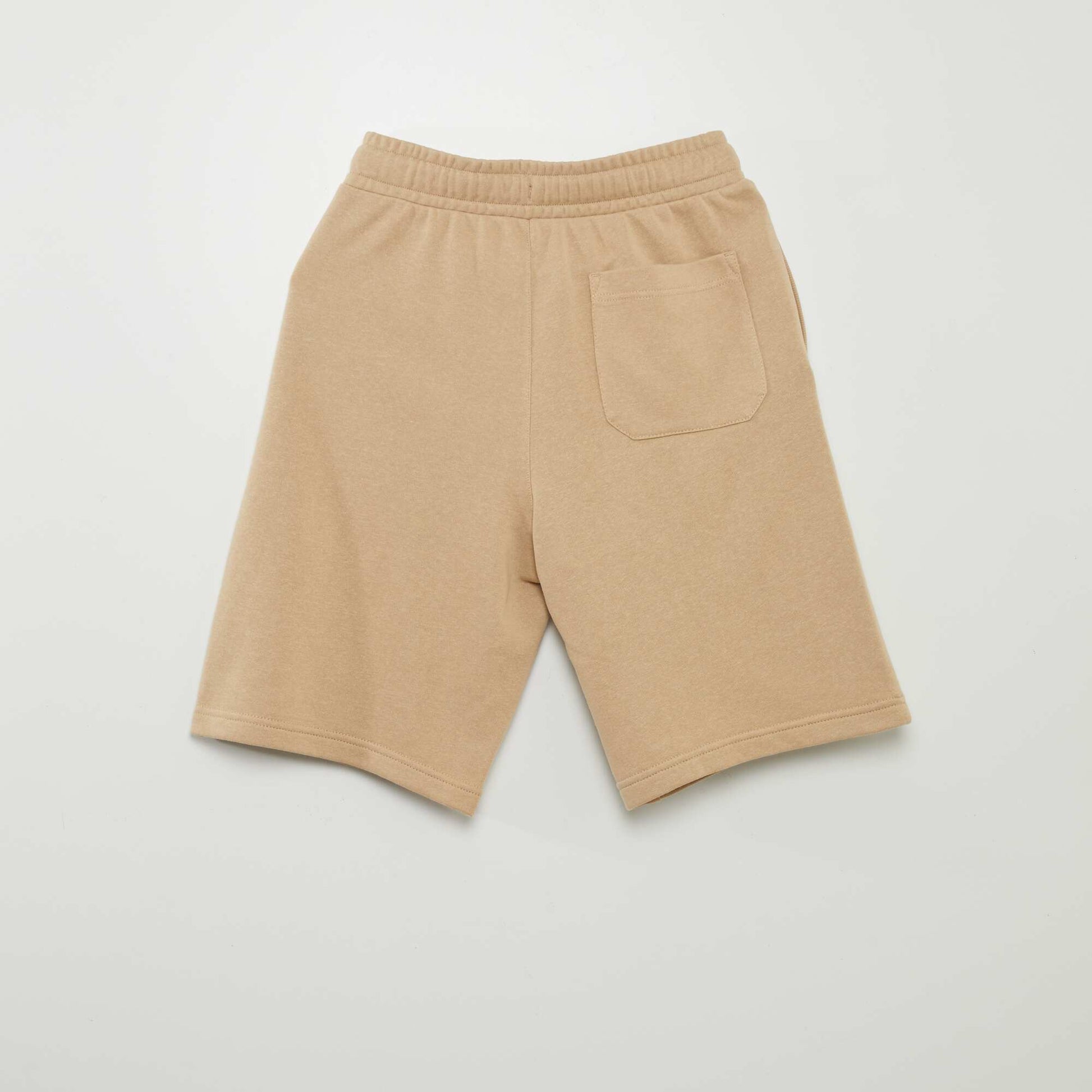 Plain lightweight sweatshirt fabric shorts BEIGE