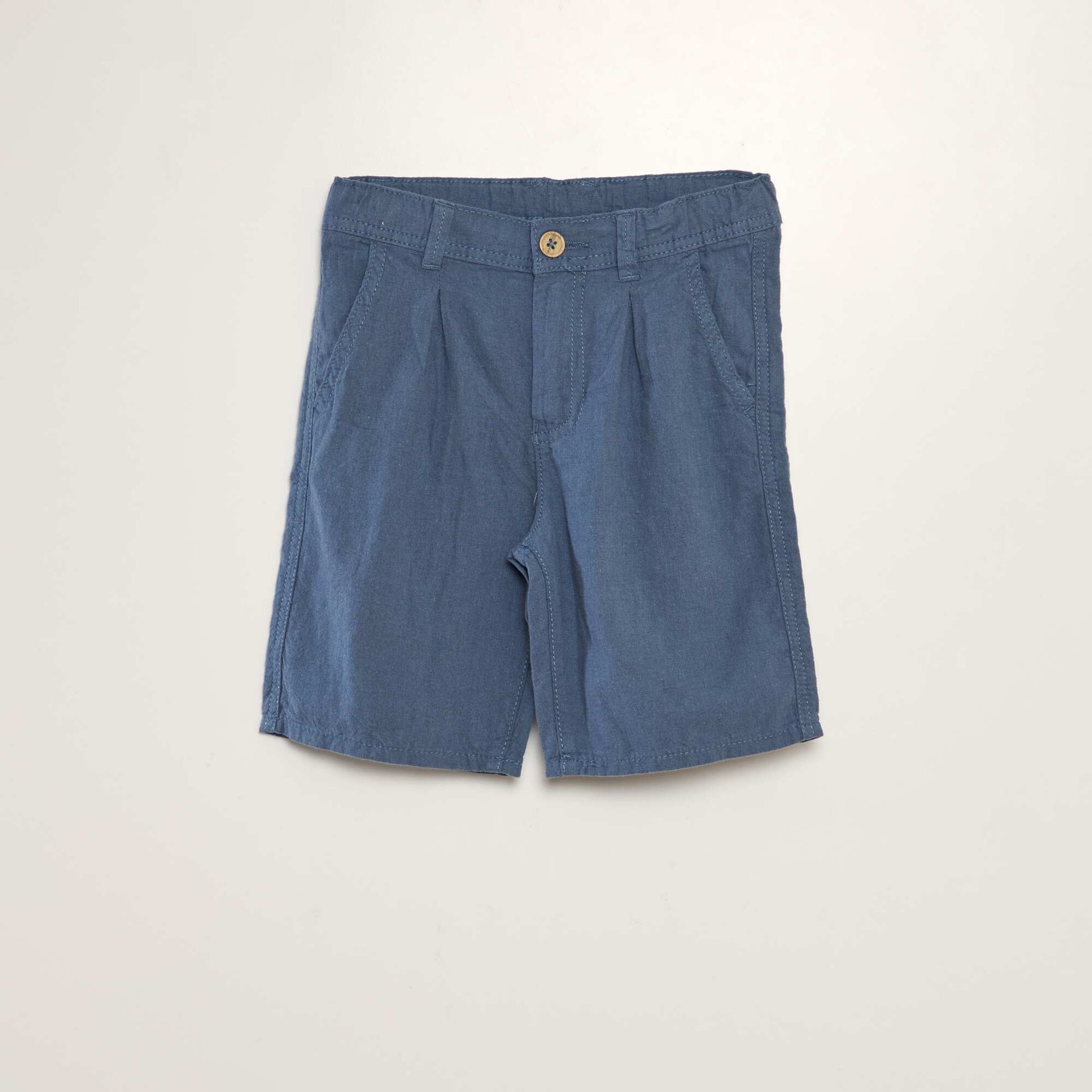 Linen chino Bermuda shorts BLUE