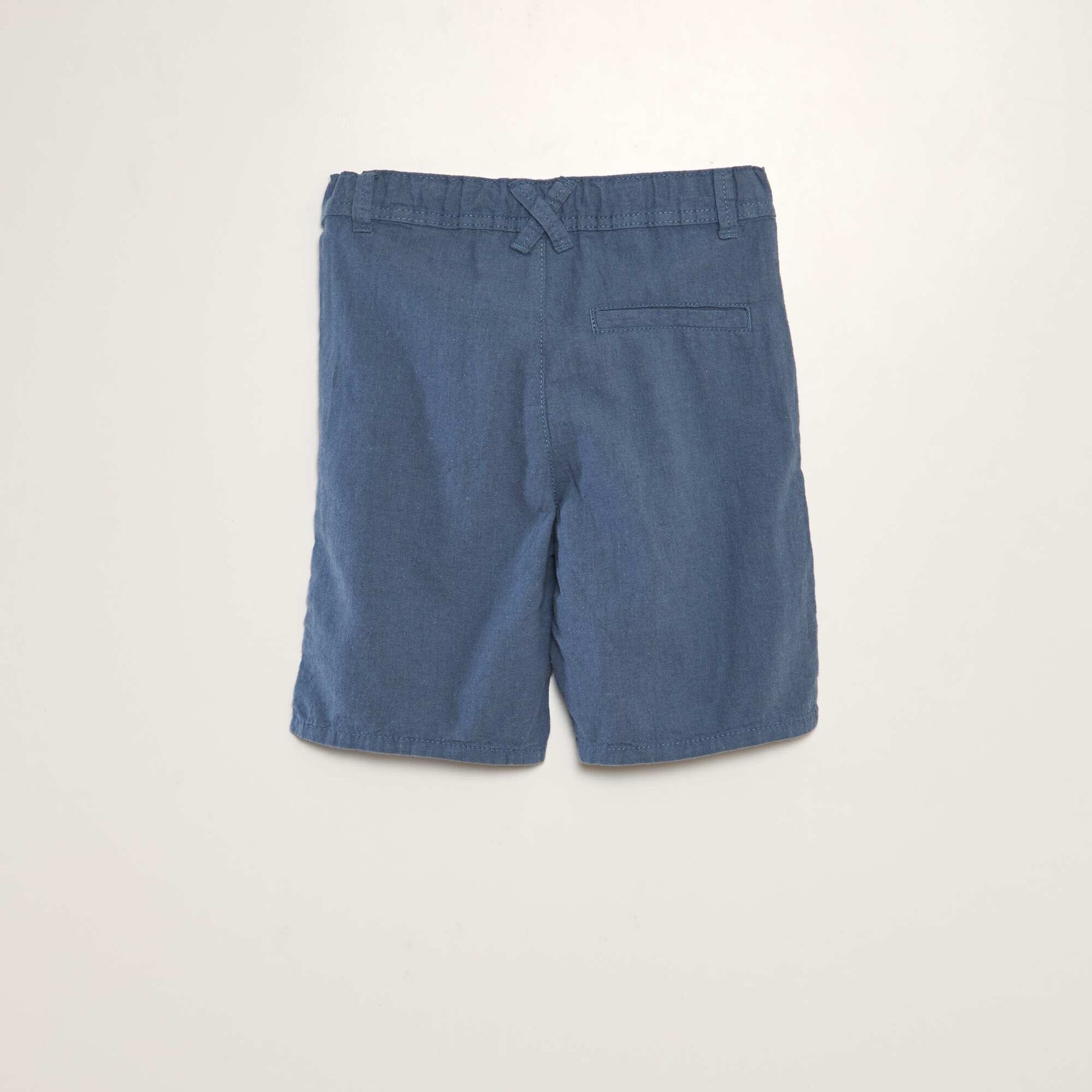 Linen chino Bermuda shorts BLUE