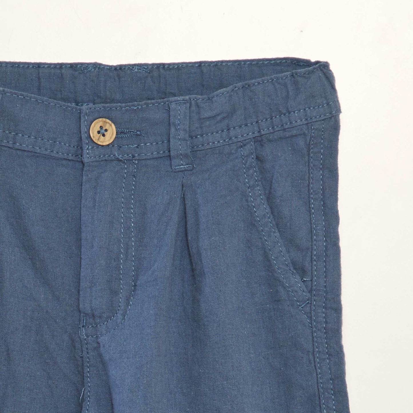 Linen chino Bermuda shorts BLUE