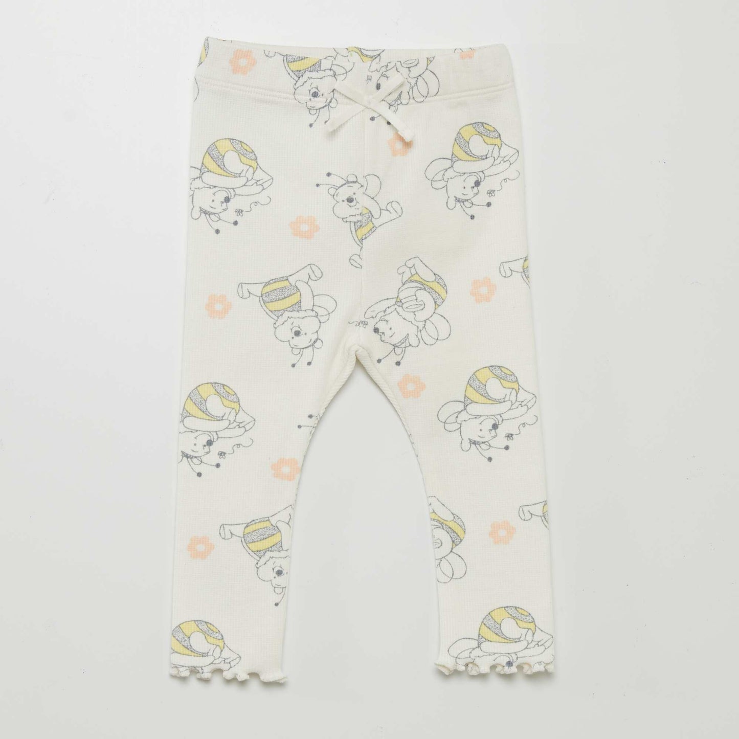 'Stitch' ribbed leggings WHITE