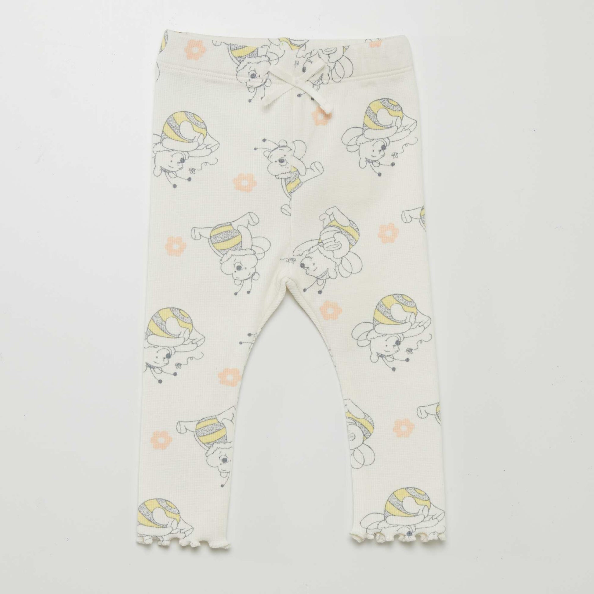 'Stitch' ribbed leggings WHITE