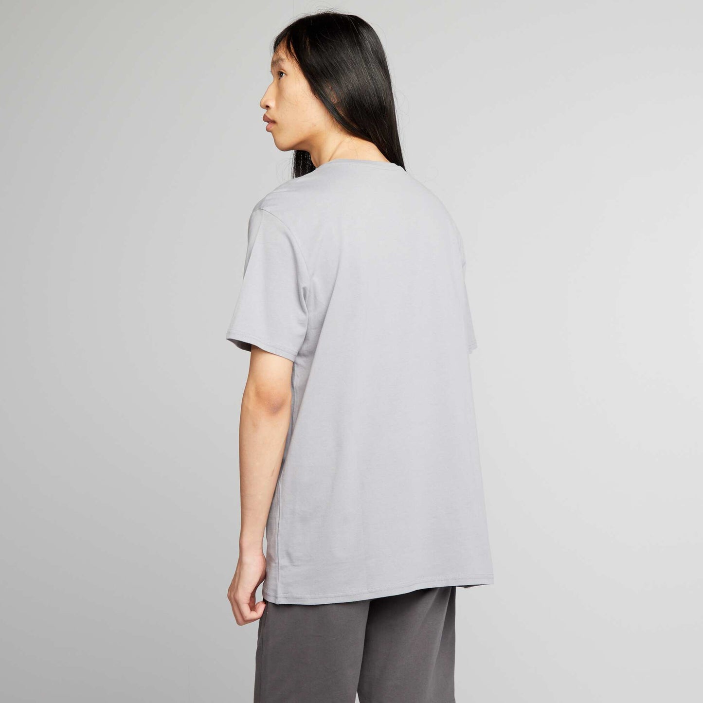 Round-neck jersey T-shirt BLUE