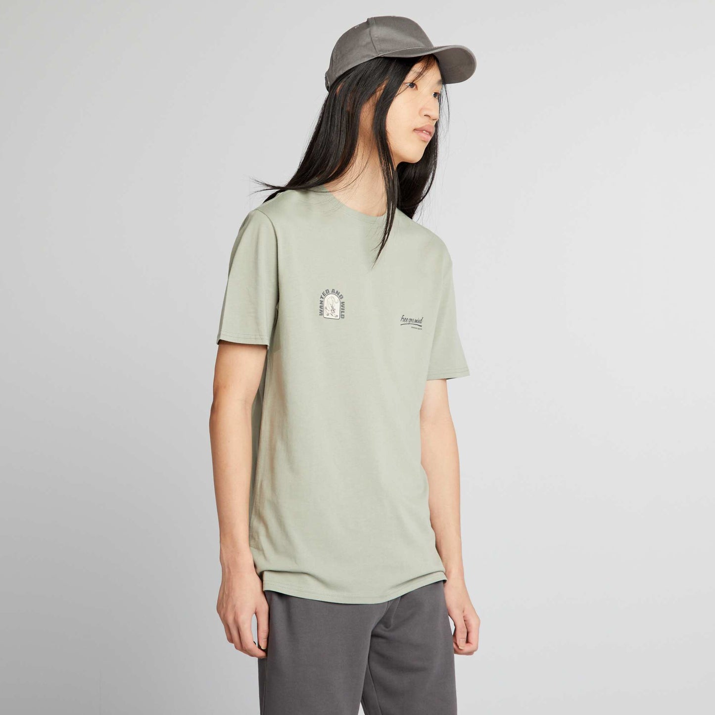 Round-neck jersey T-shirt GREEN