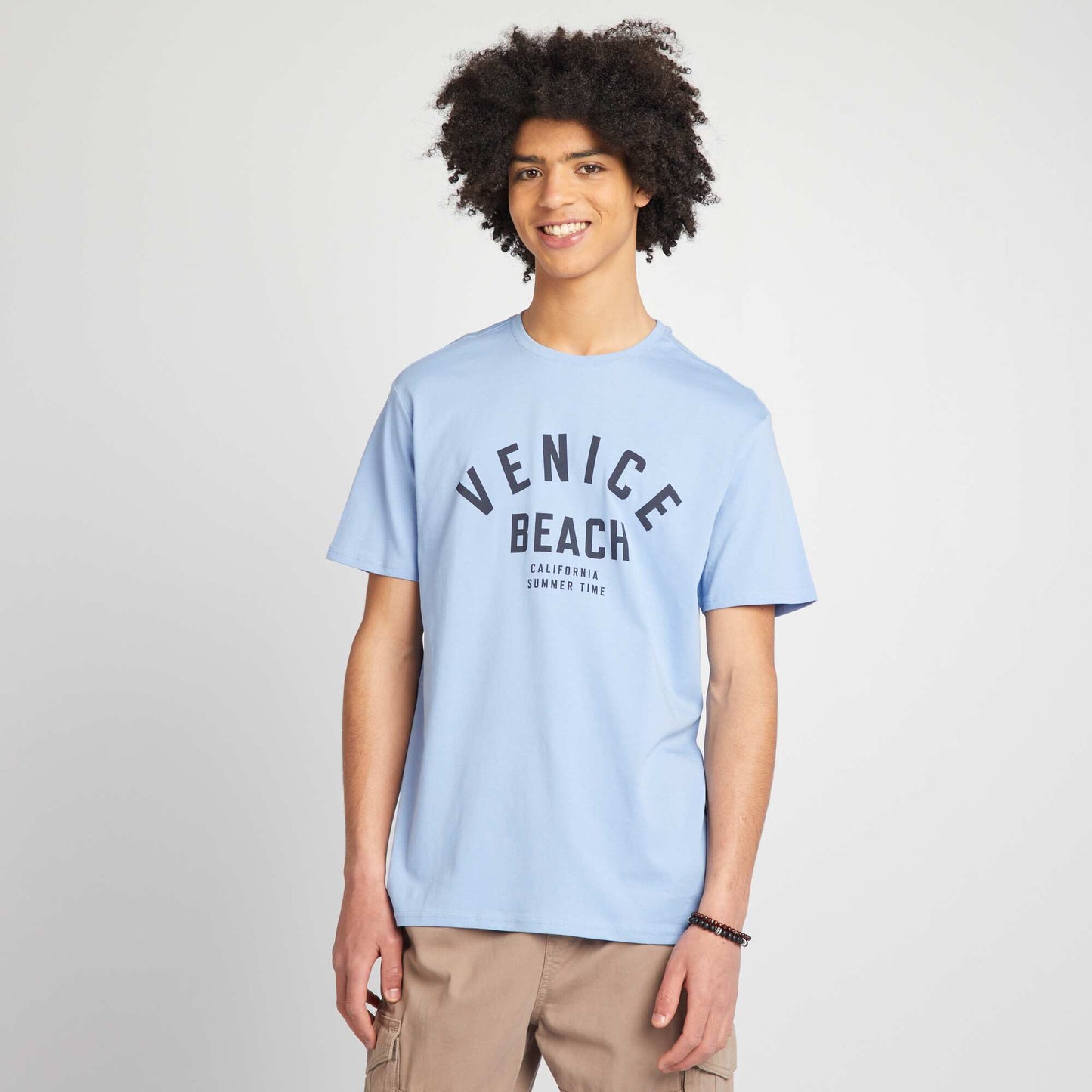 Round-neck jersey T-shirt BLUE