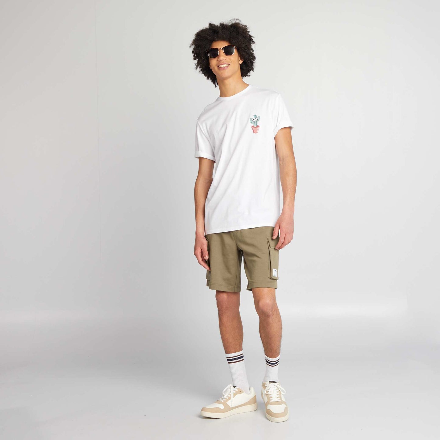 Round-neck jersey T-shirt WHITE