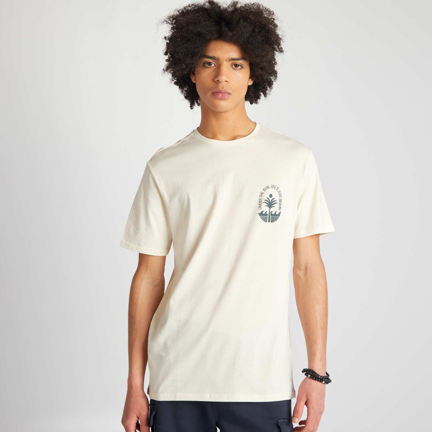 Round-neck jersey T-shirt WHITE