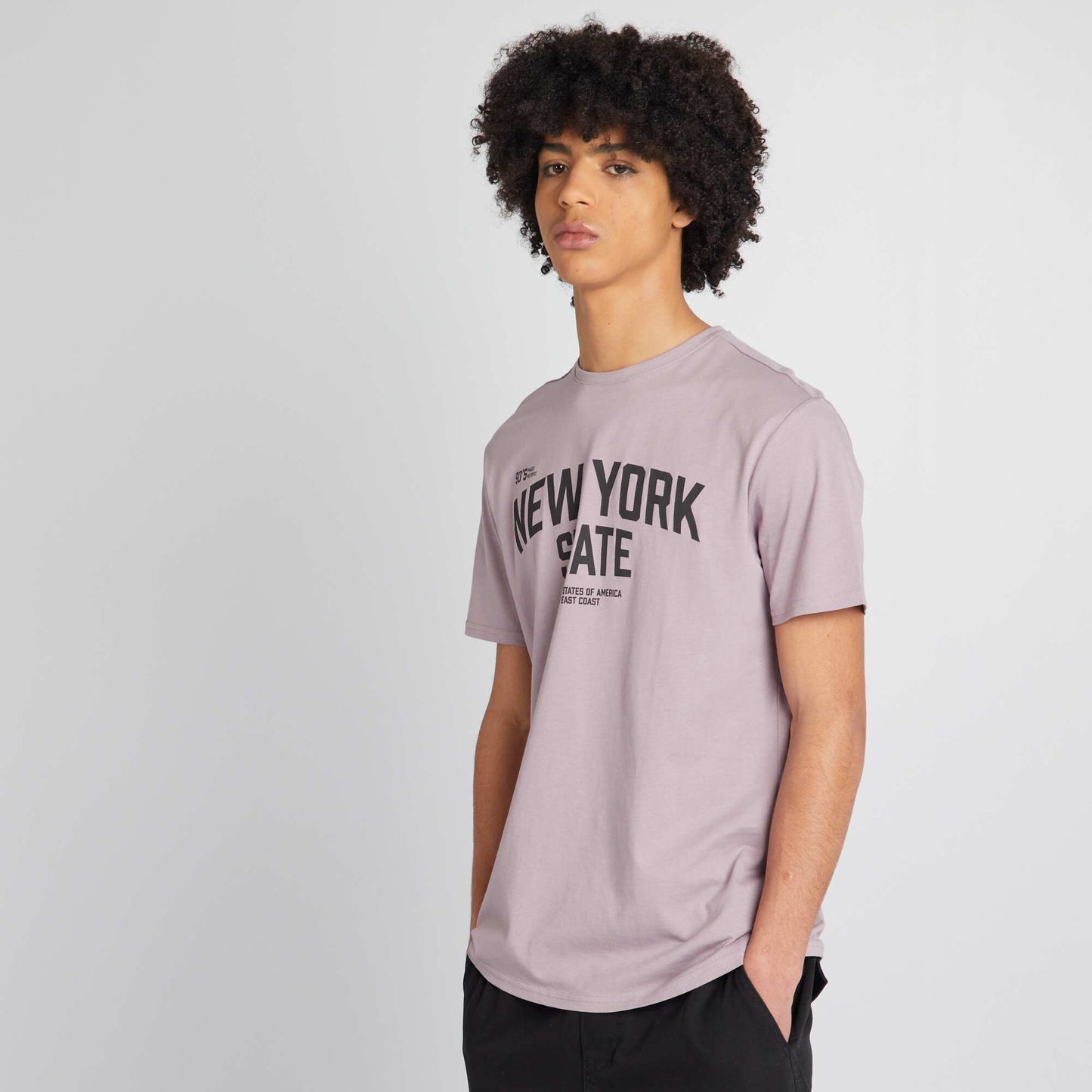 Round-neck jersey T-shirt PURPLE