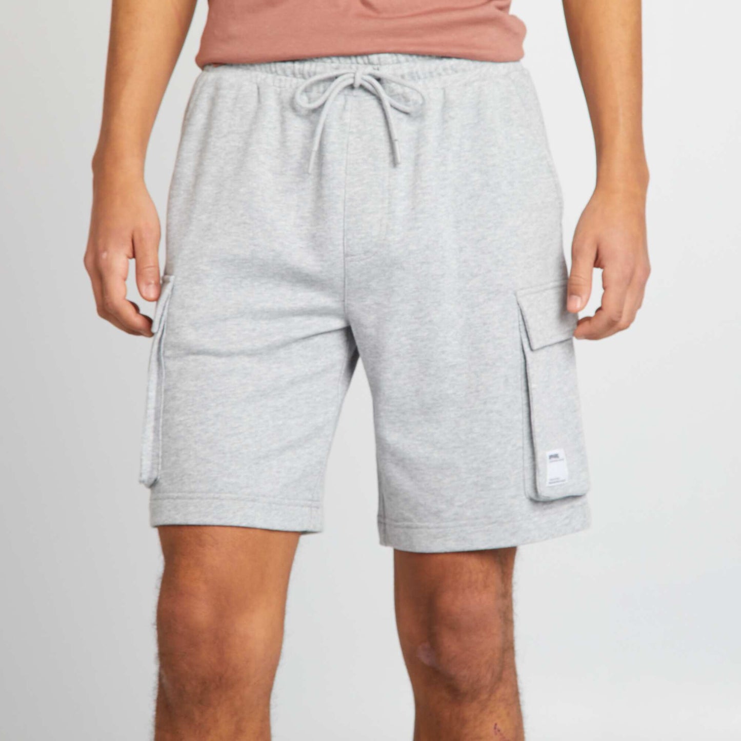 Multi-pocket cotton shorts GREY