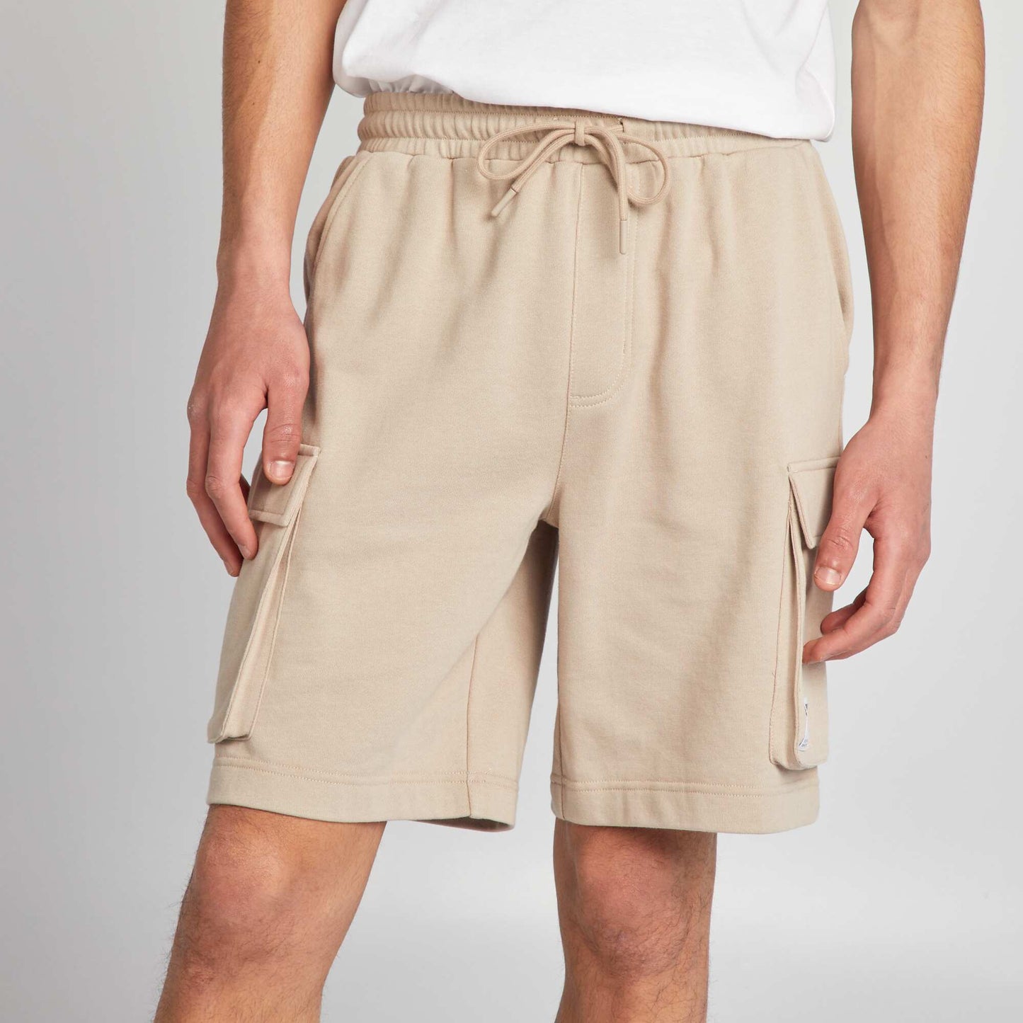 Multi-pocket cotton shorts BEIGE