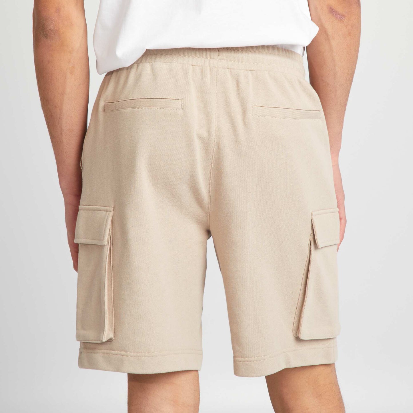 Multi-pocket cotton shorts BEIGE