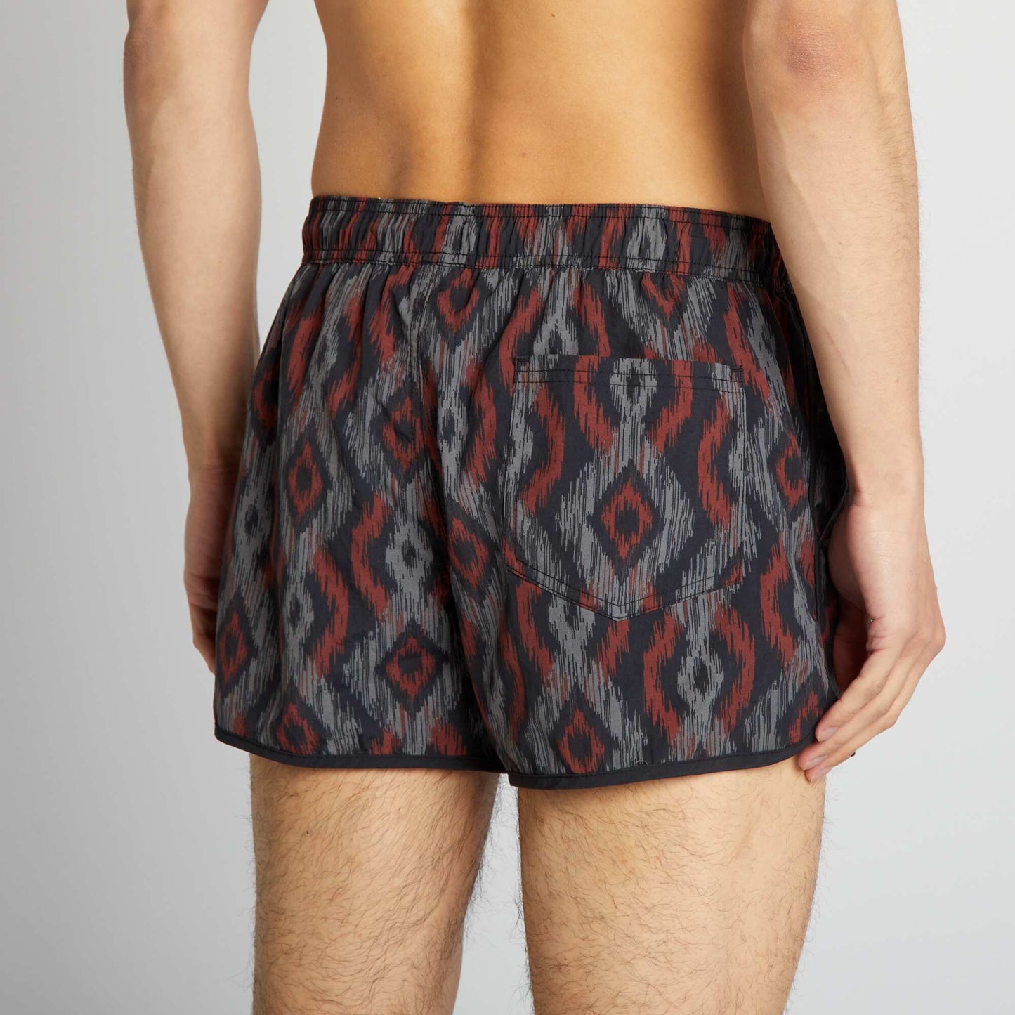 Short patterned swim shorts BEIGE