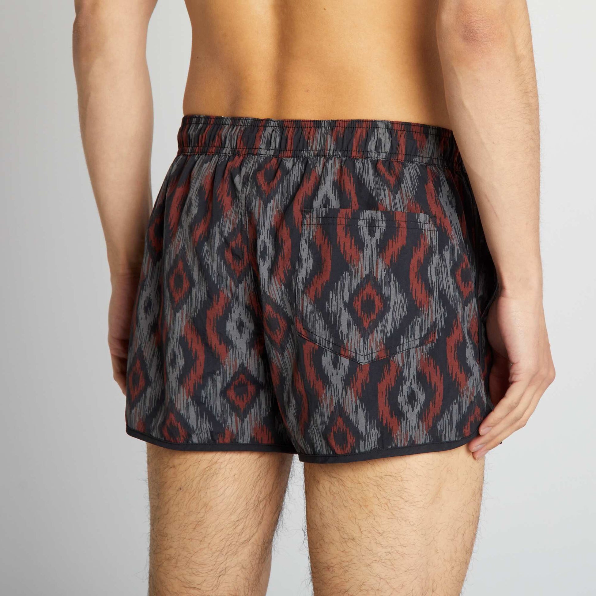 Short patterned swim shorts BEIGE