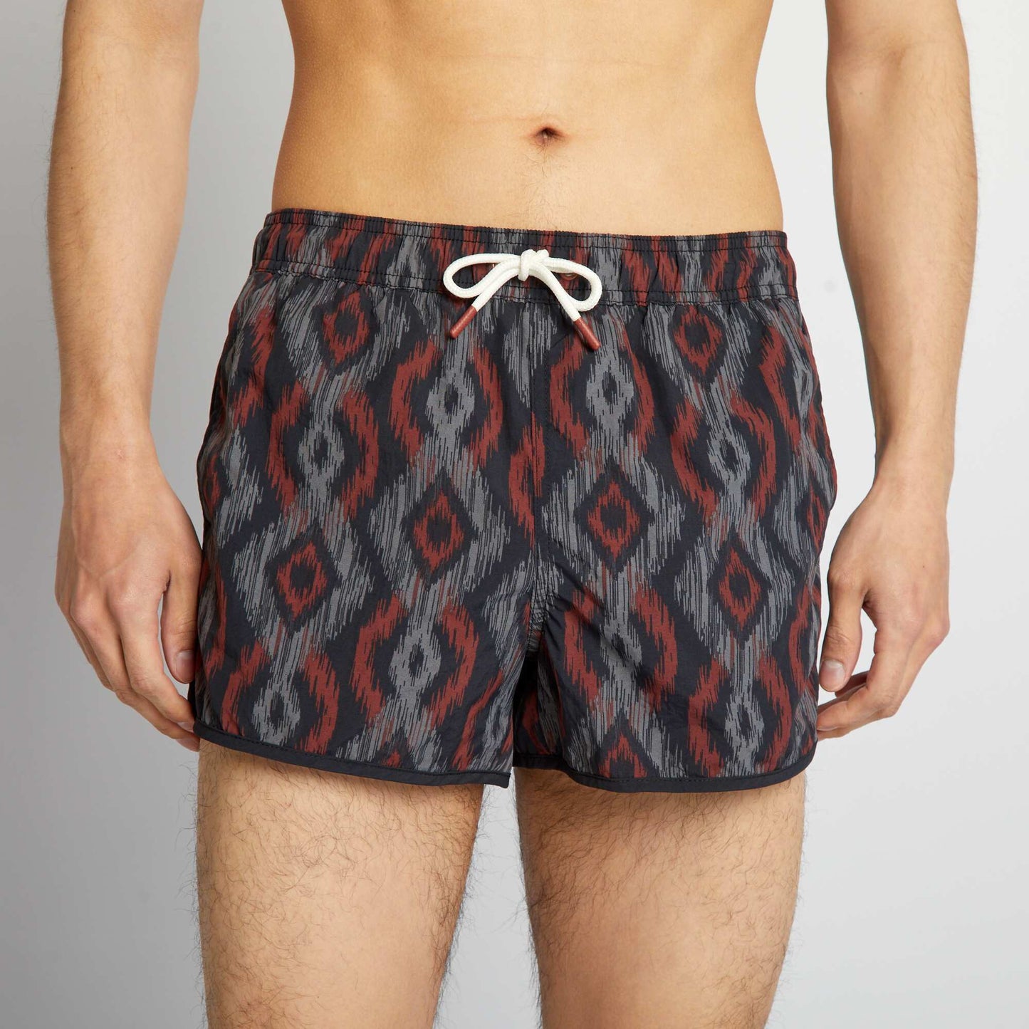 Short patterned swim shorts BEIGE