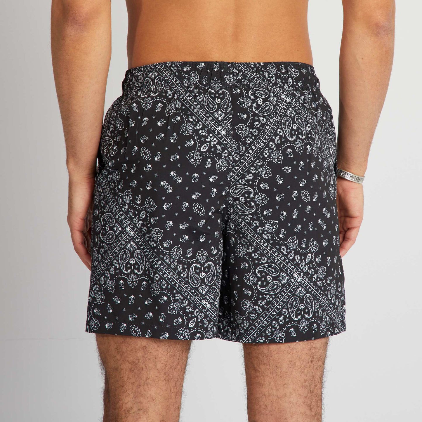 Printed swim shorts BLACK