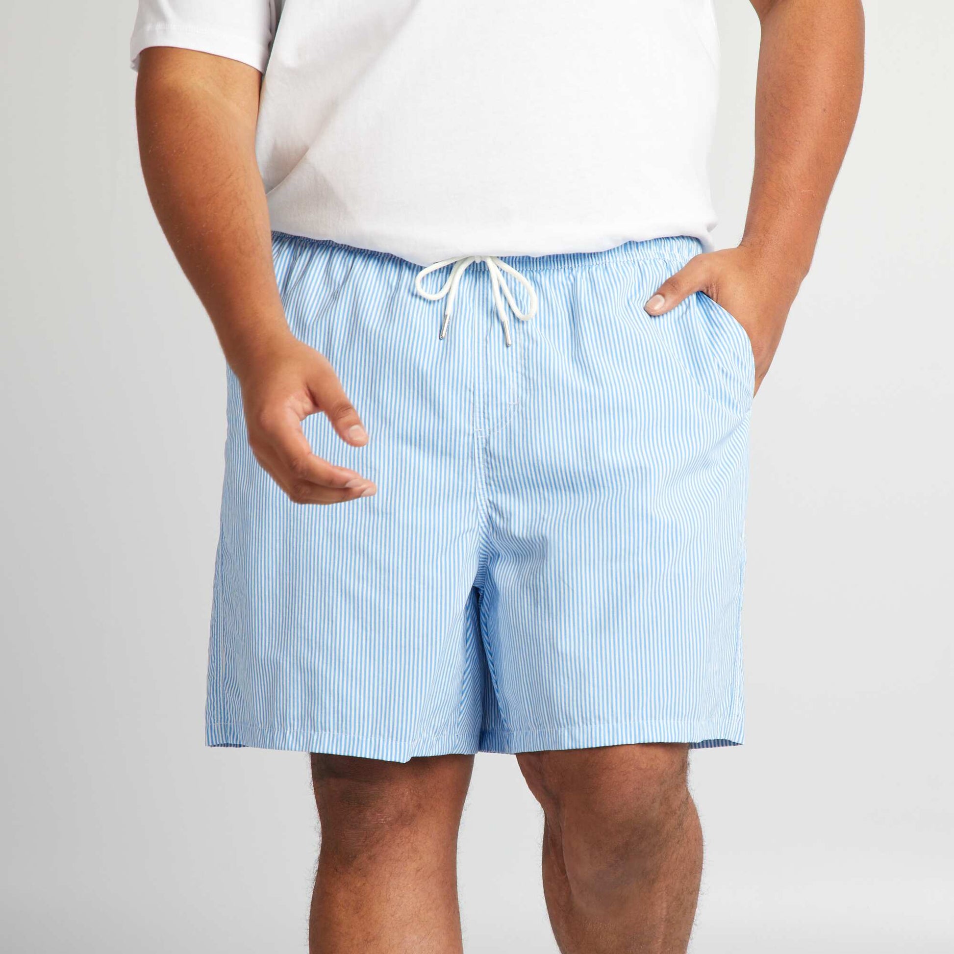 Striped swim shorts BLUE