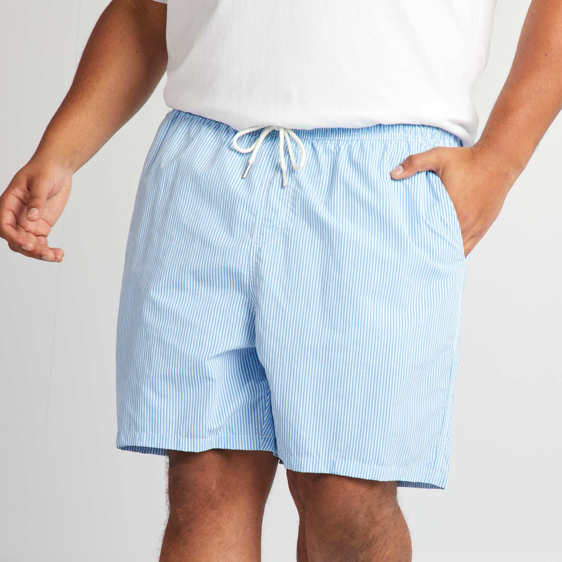 Striped swim shorts BLUE