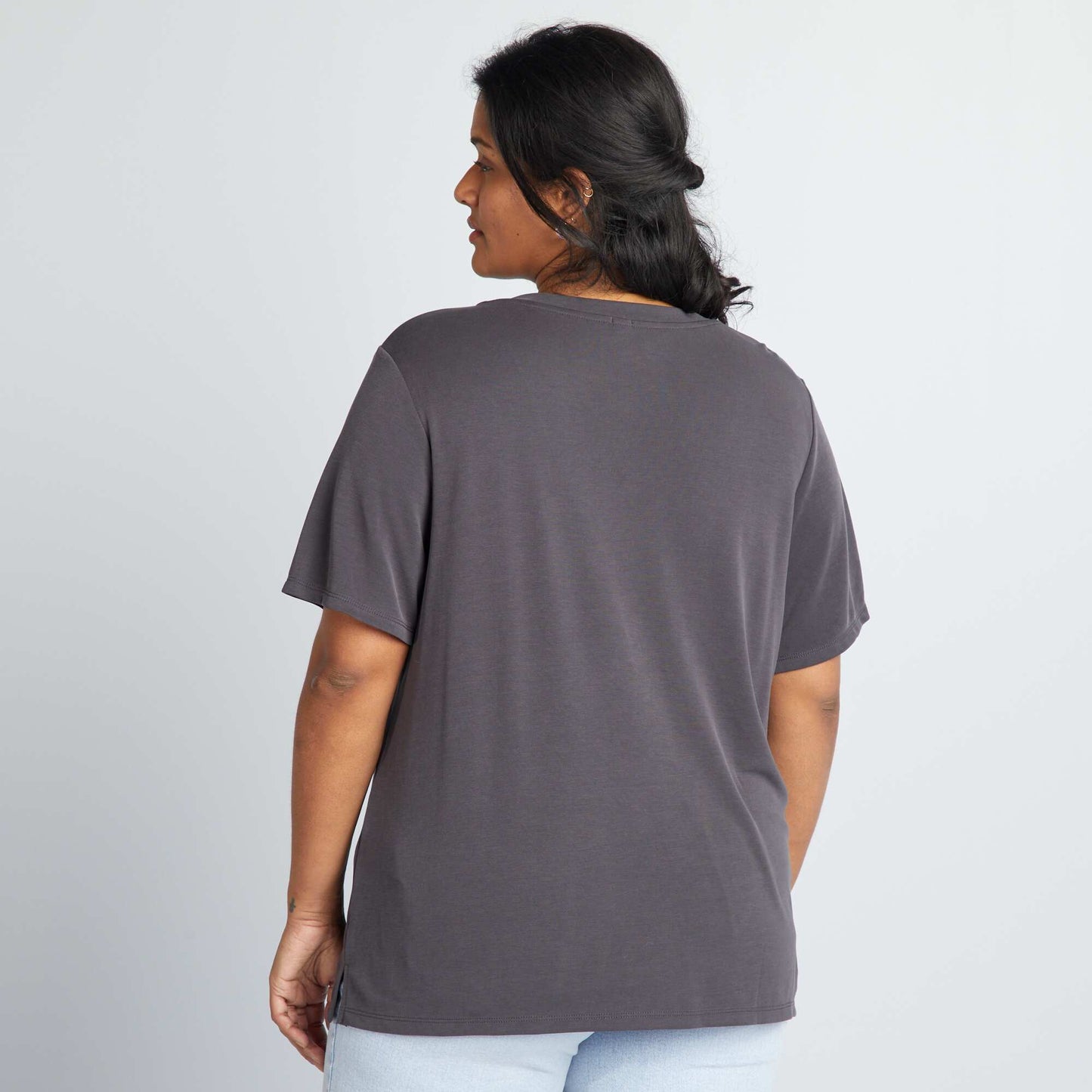 Short-sleeved stretch T-shirt PURPLE