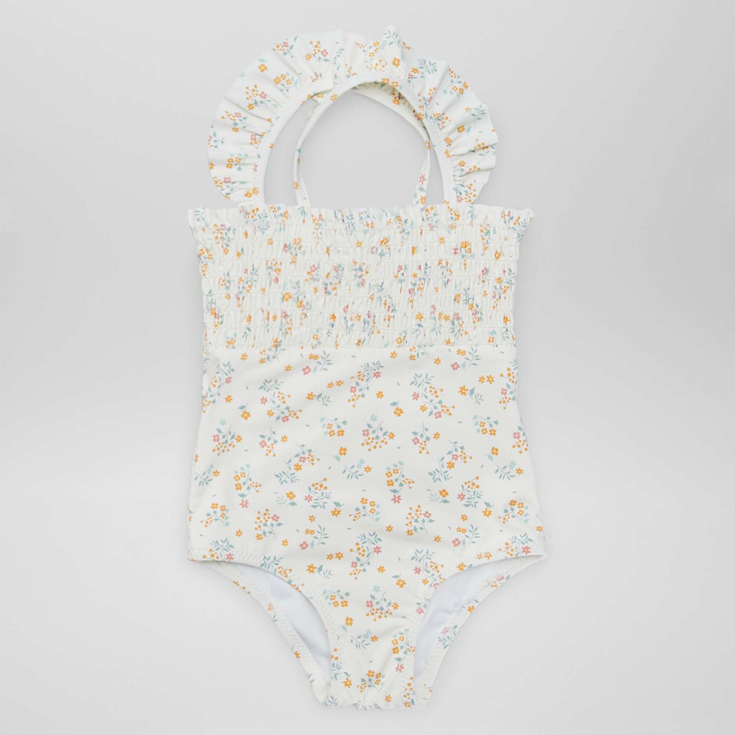 Smocked swimsuit - One-piece WHITE