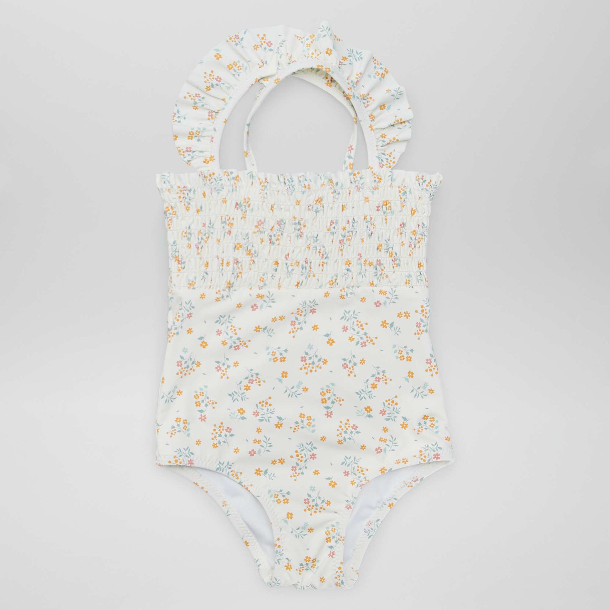 Smocked swimsuit - One-piece WHITE