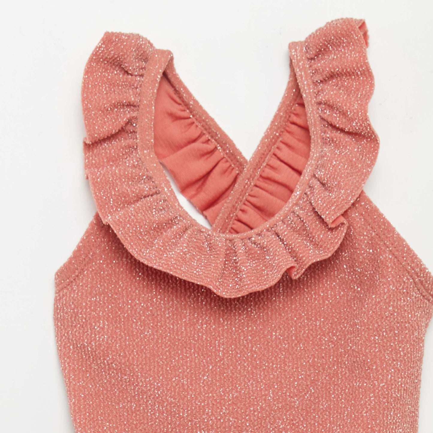 One-piece glittery swimsuit ORANGE