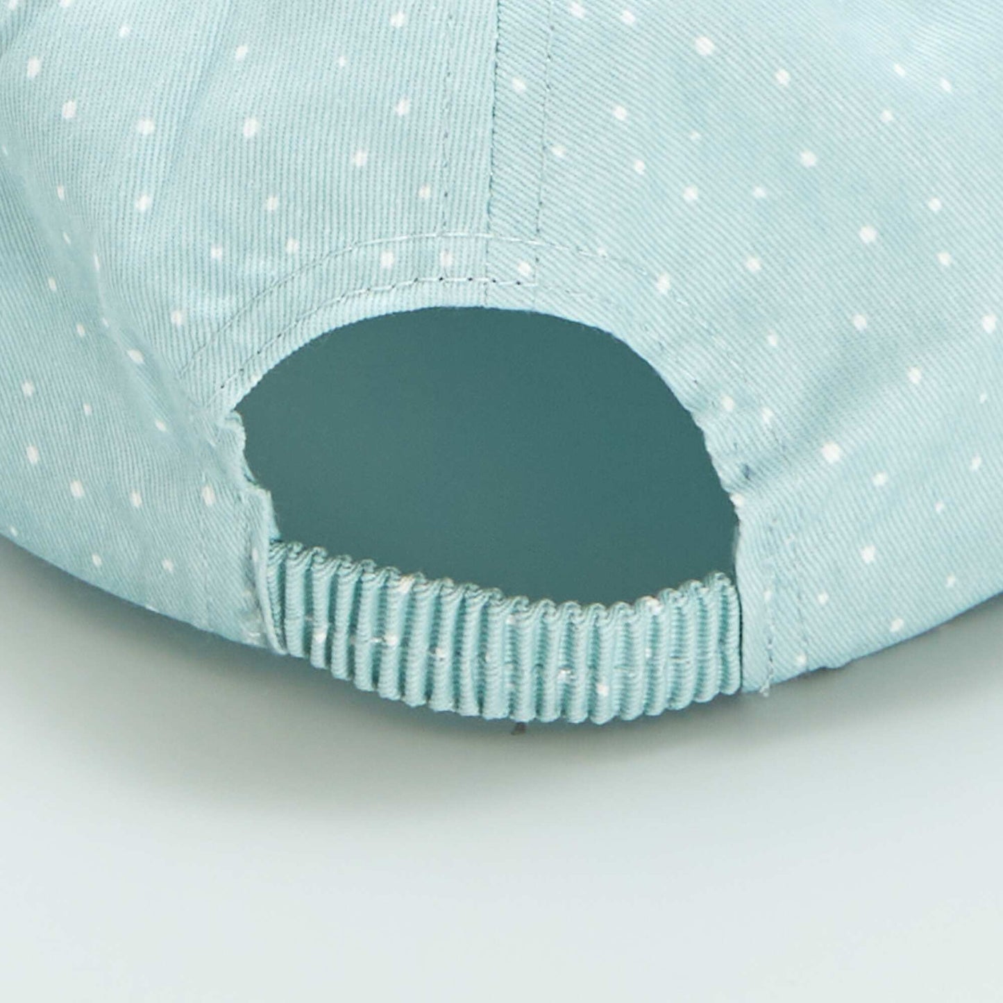 Polka dot pattern denim cap BLUE