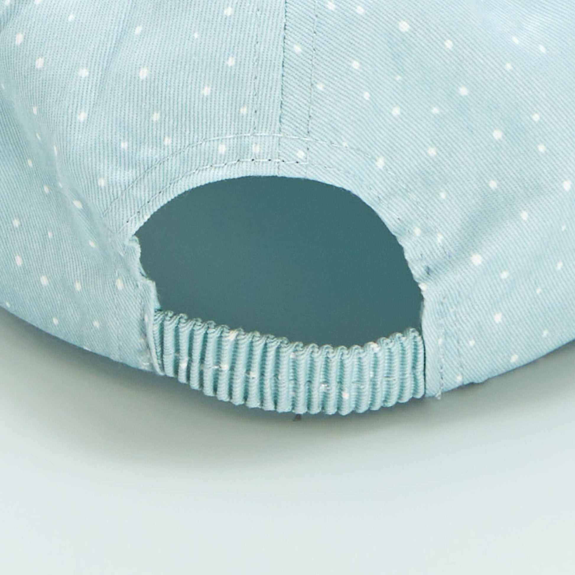 Polka dot pattern denim cap BLUE