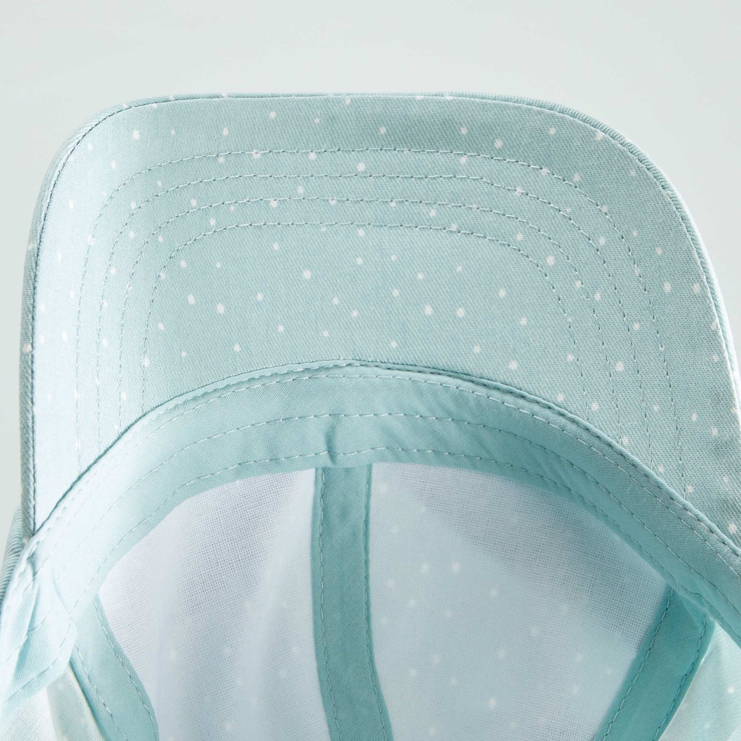 Polka dot pattern denim cap BLUE