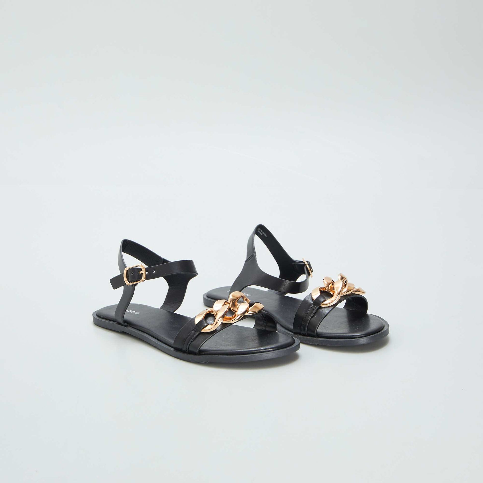 Sandals with chain BLACK