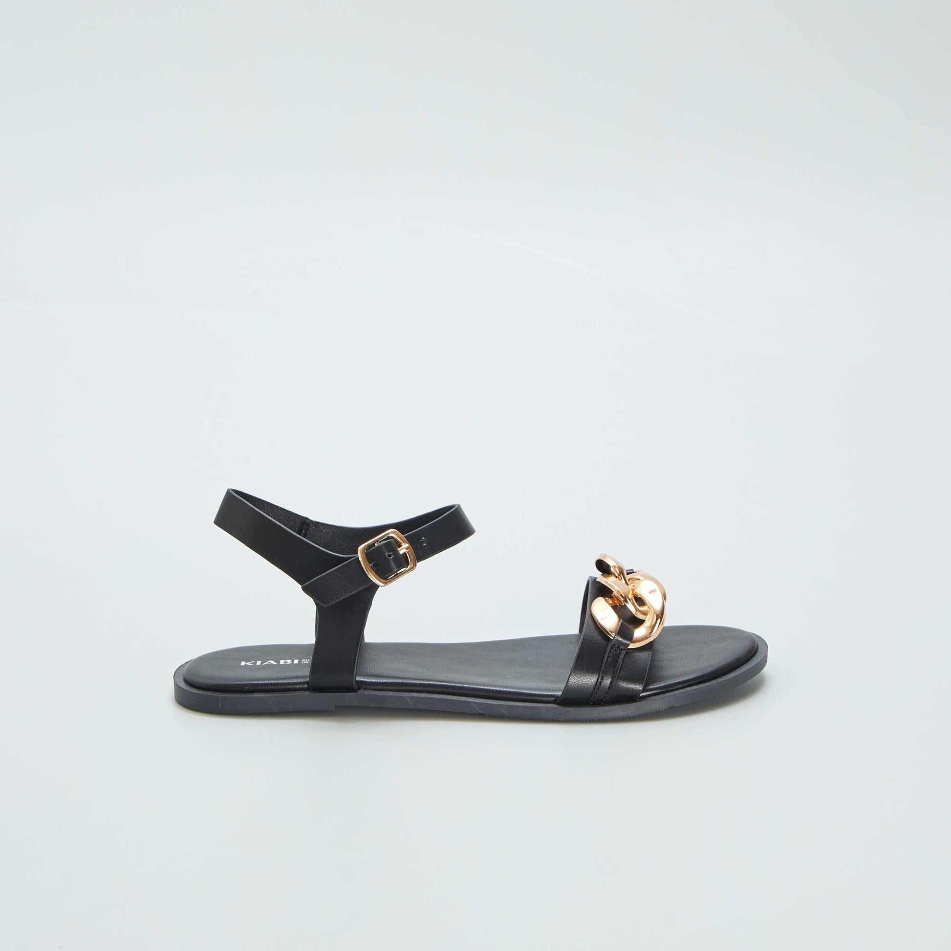 Sandals with chain BLACK