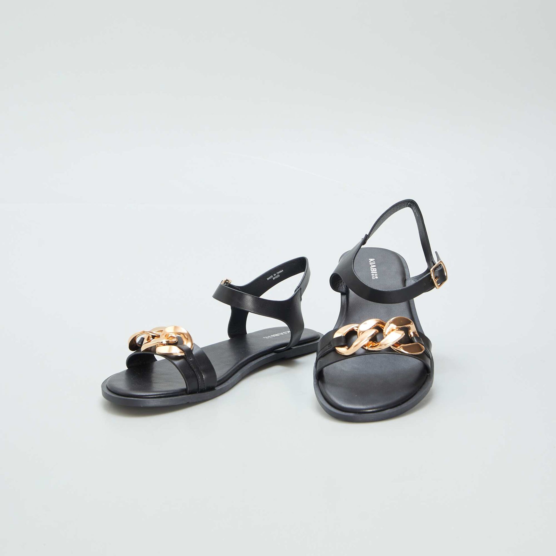 Sandals with chain BLACK