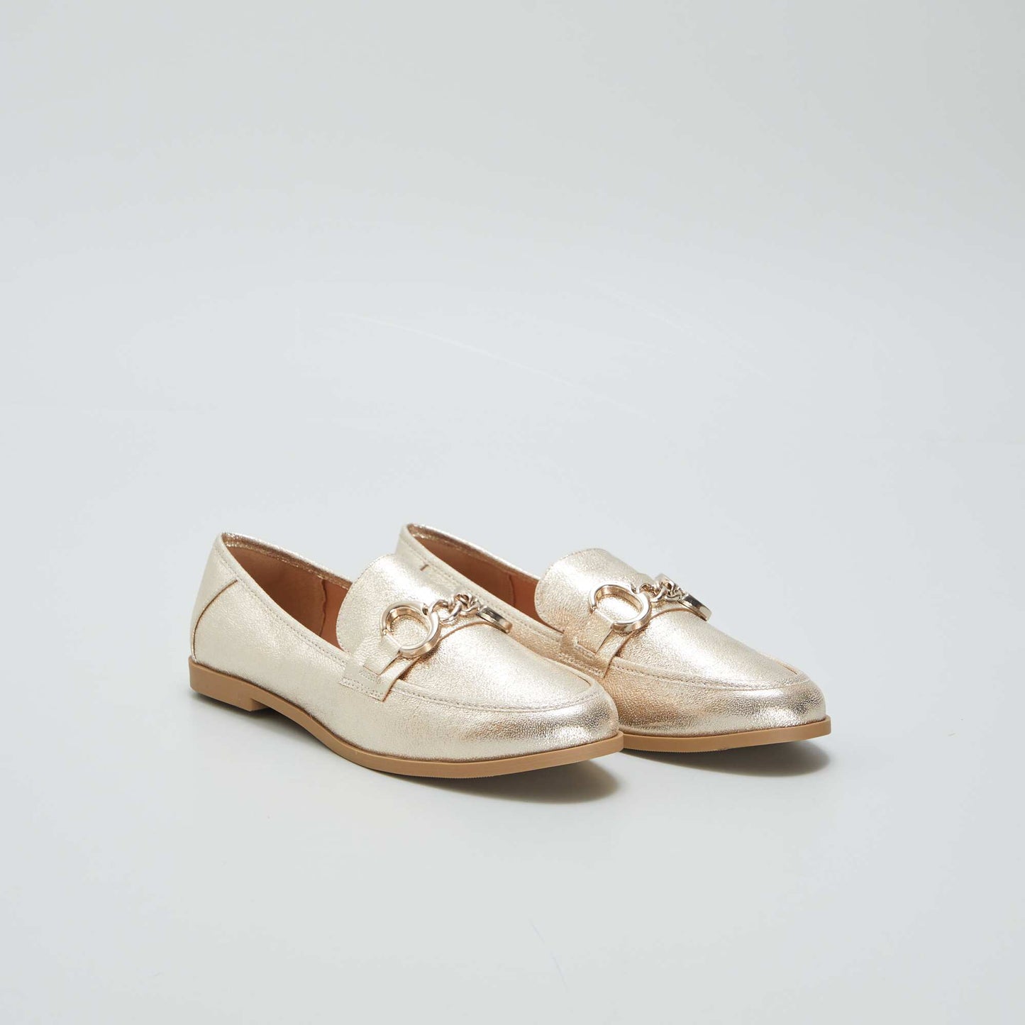 Gold glitter loafers YELLOW