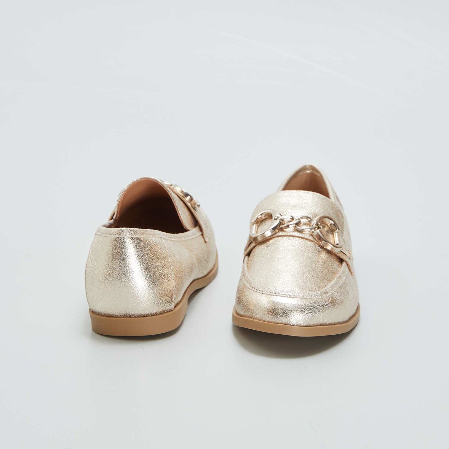 Gold glitter loafers YELLOW