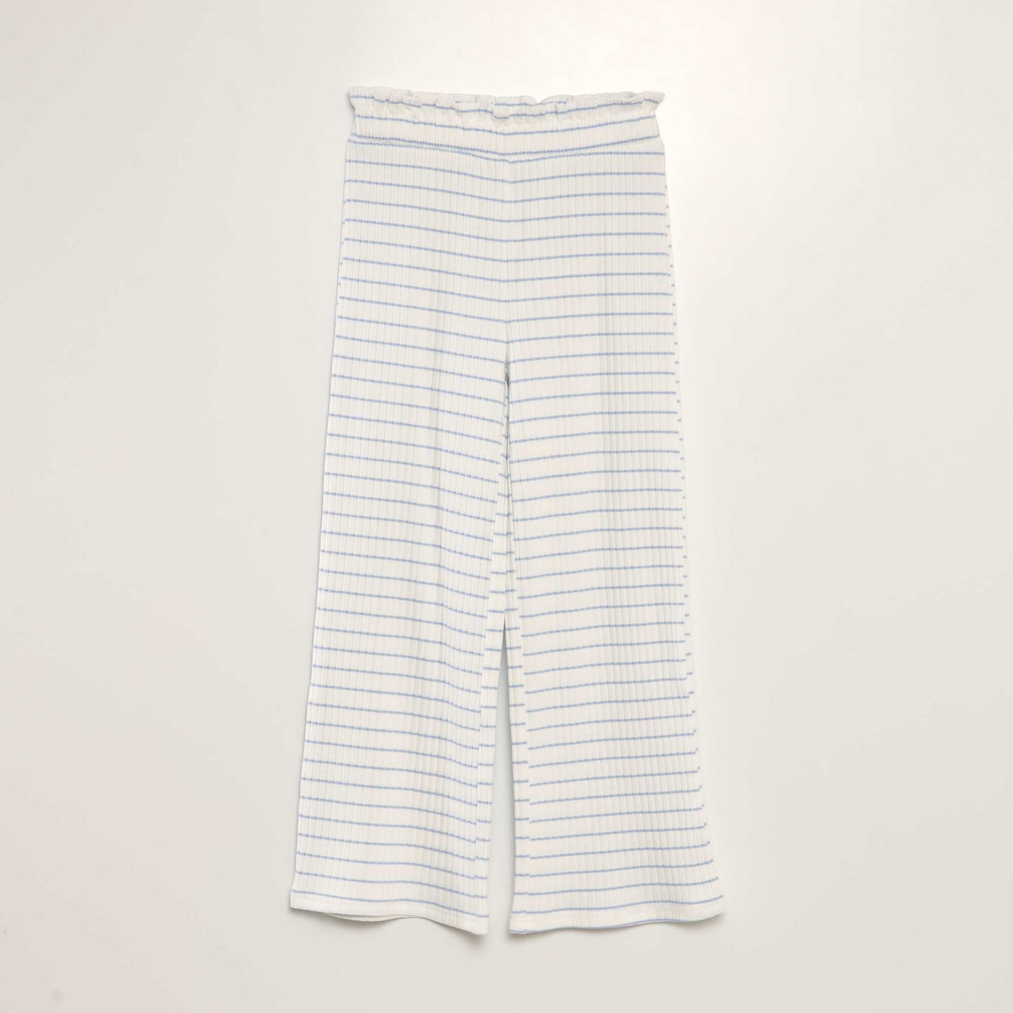 Ribbed knit wide-leg trousers BLUE