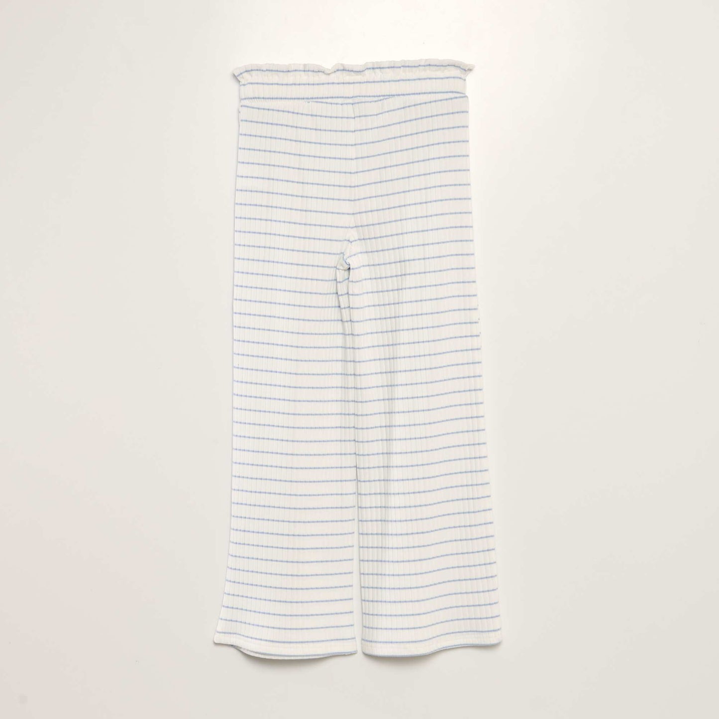 Ribbed knit wide-leg trousers BLUE