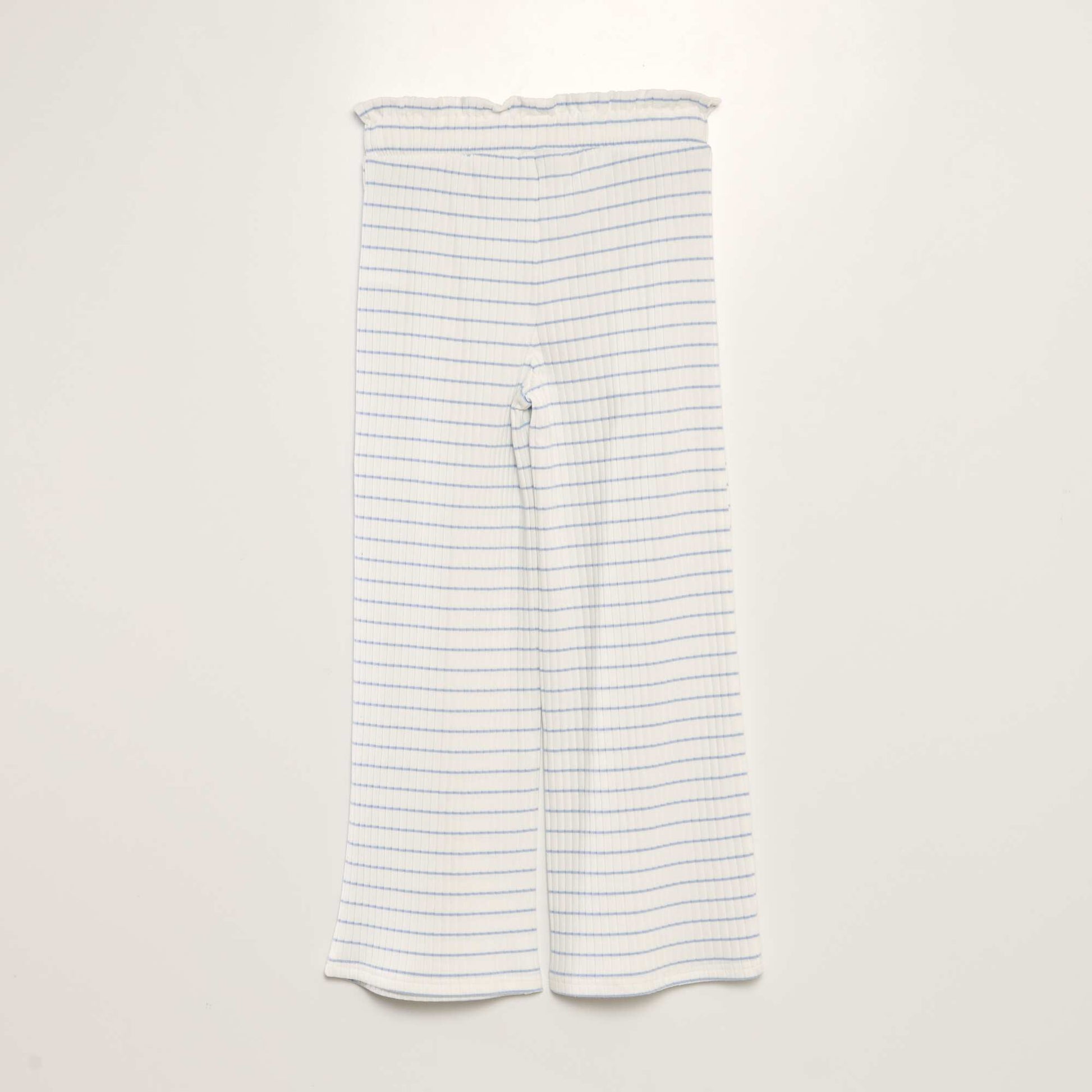 Ribbed knit wide-leg trousers BLUE