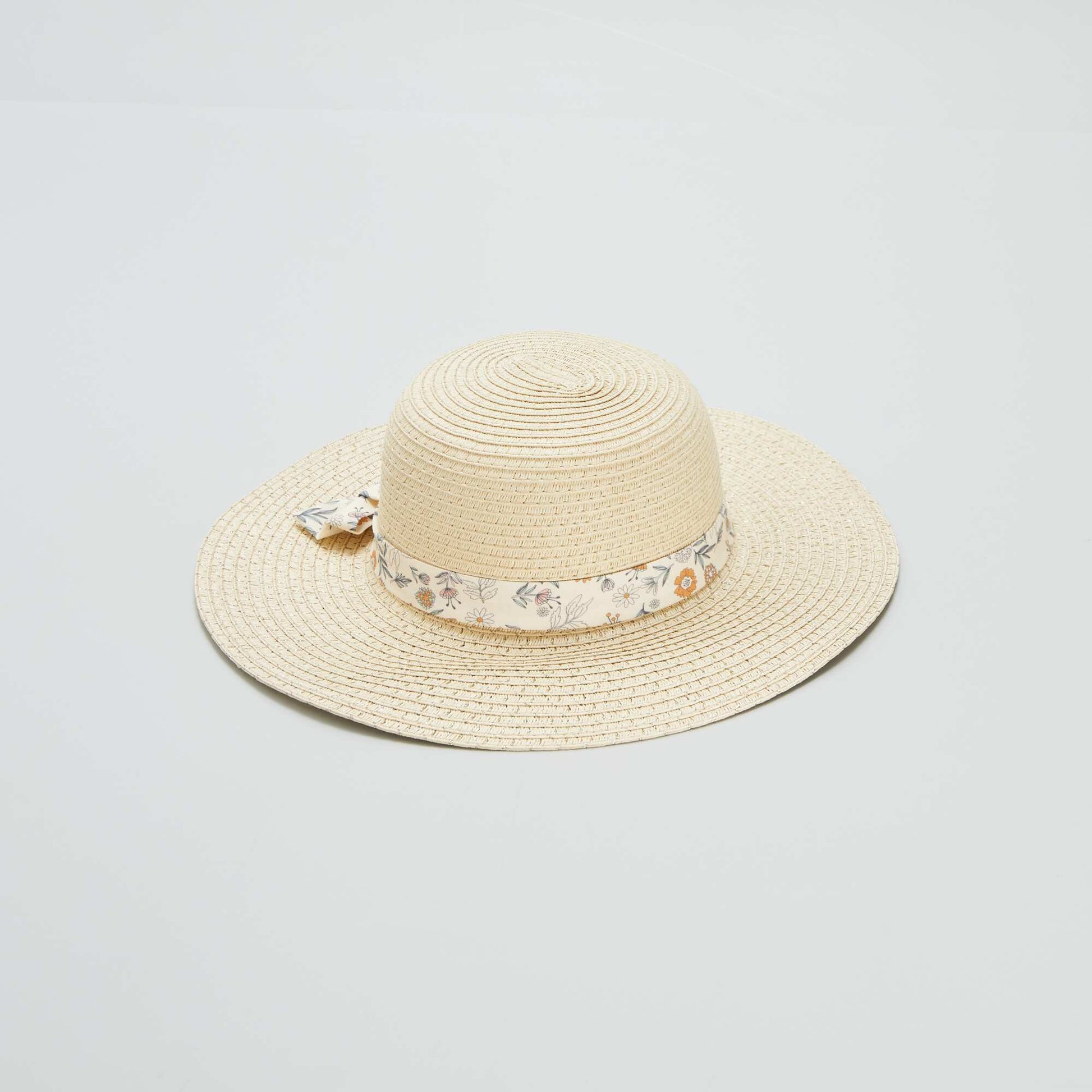 Wide-brimmed hat with glitter BEIGE