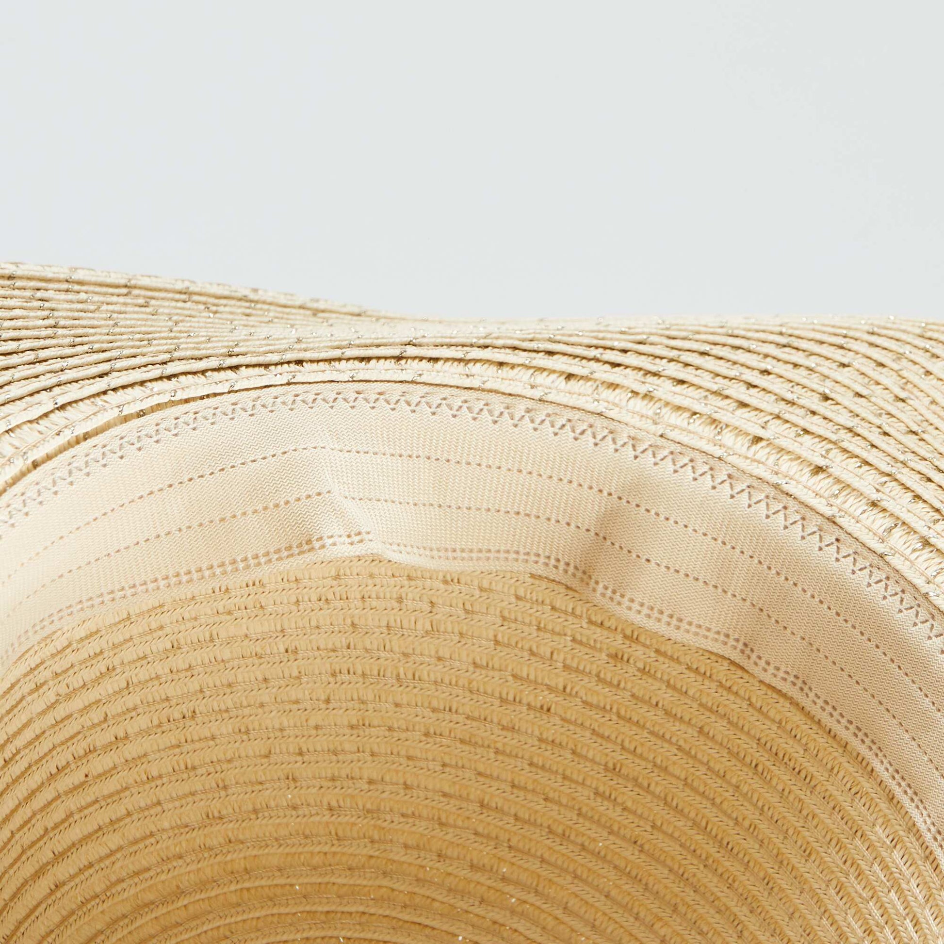 Wide-brimmed hat with glitter BEIGE