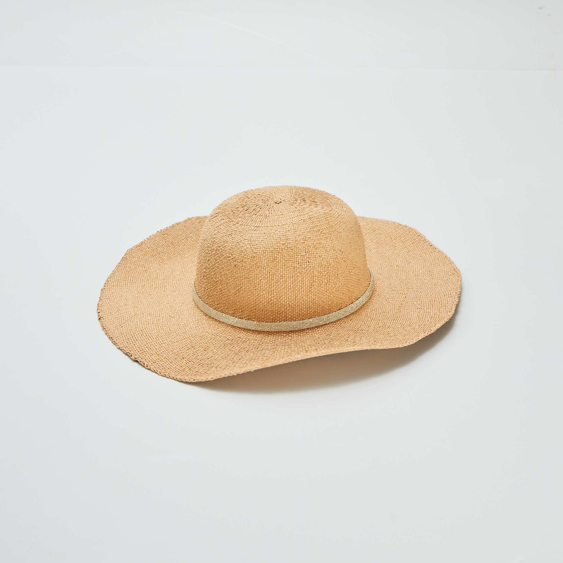 Straw hat with glitter BEIGE