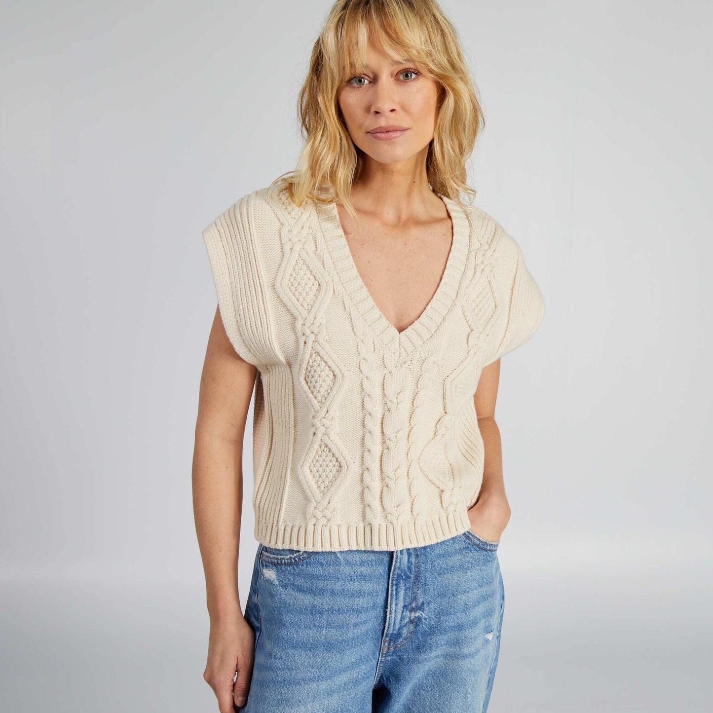 Knit gilet WHITE