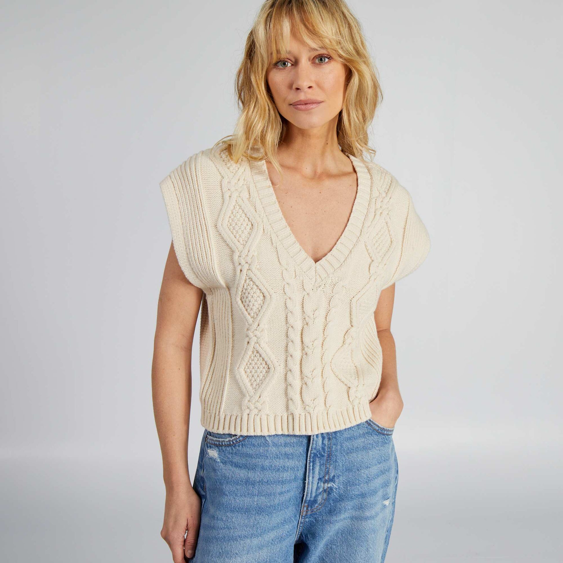 Knit gilet WHITE