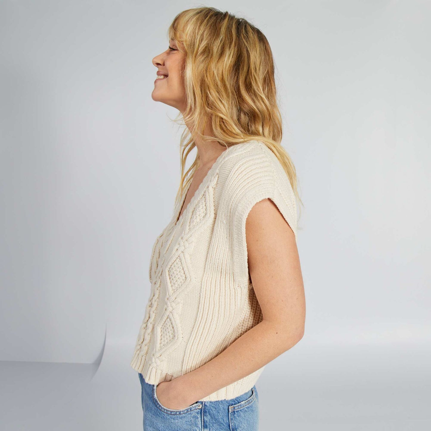 Knit gilet WHITE