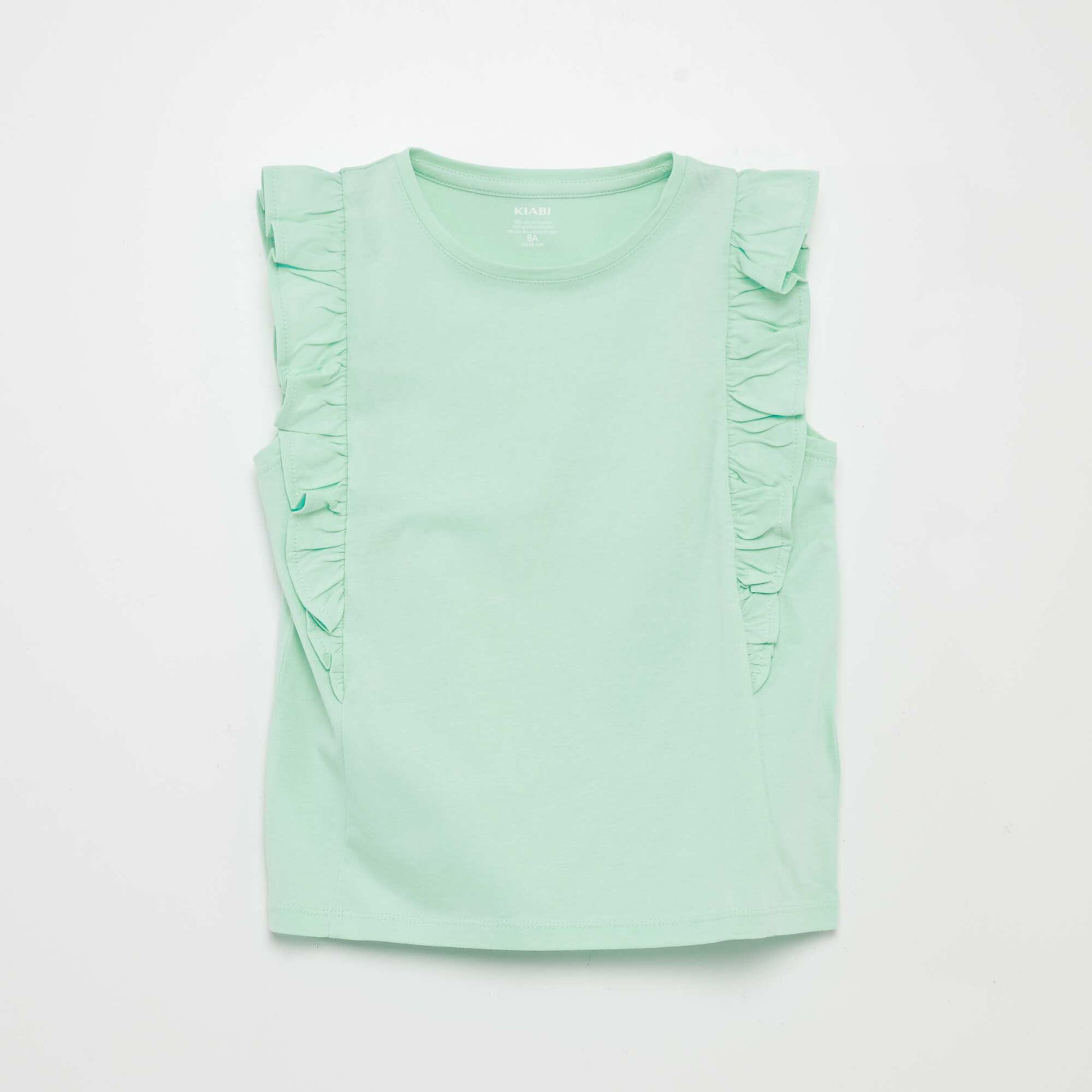 Jersey T-shirt with ruffles GREEN